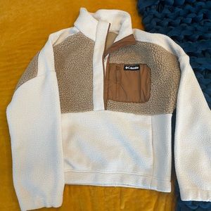Columbia Half-snap Heavy Fleece Sherpa Sweater Pullover Sweatshirt sz M